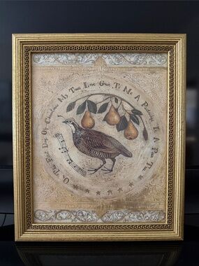 Partridge In A Pear Tree - Vintage-Style Framed Art in Gold - Pier 1